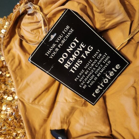 Retrofete Olivia Halter Sequin Mini Dress in Nude Halle Size XL NWOT Open Back - Picture 11 of 13